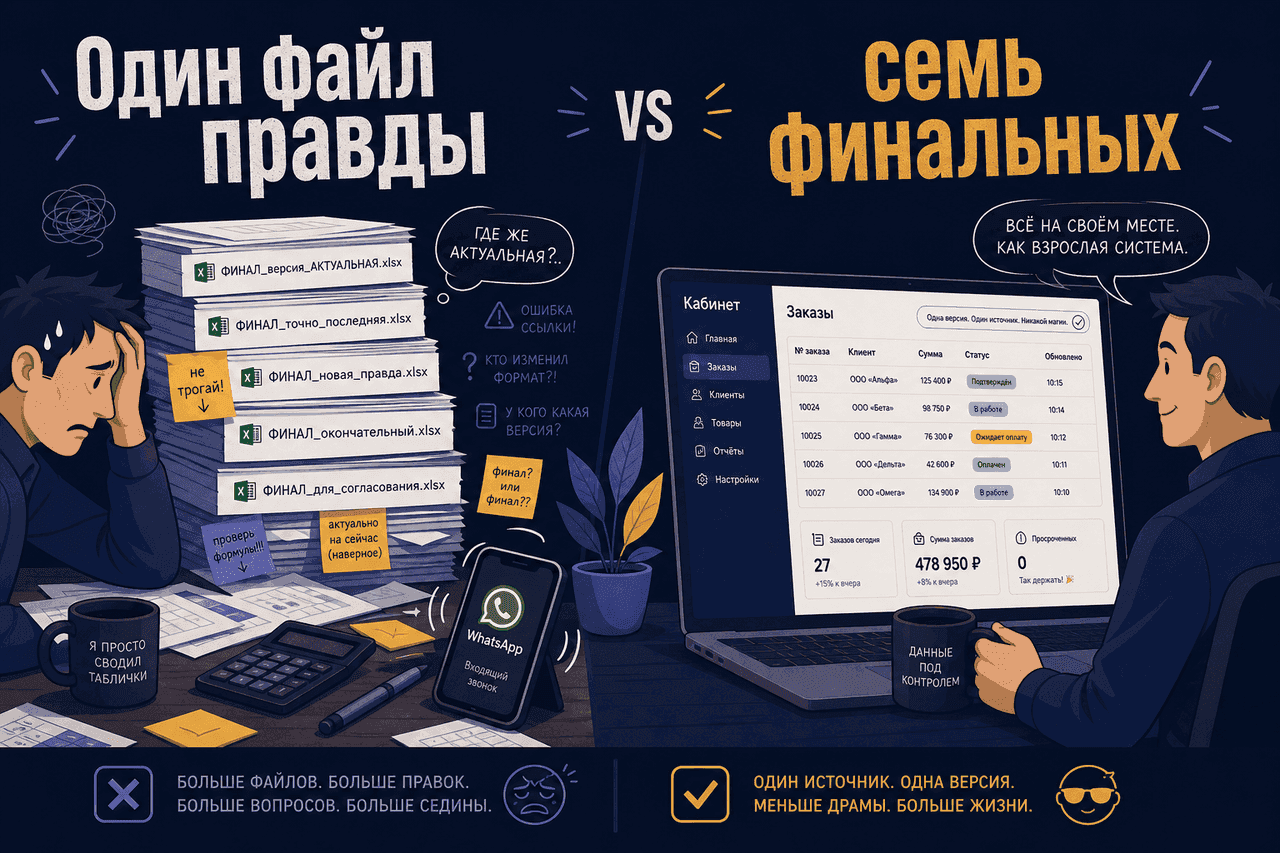 Кабинет заявок вместо Excel