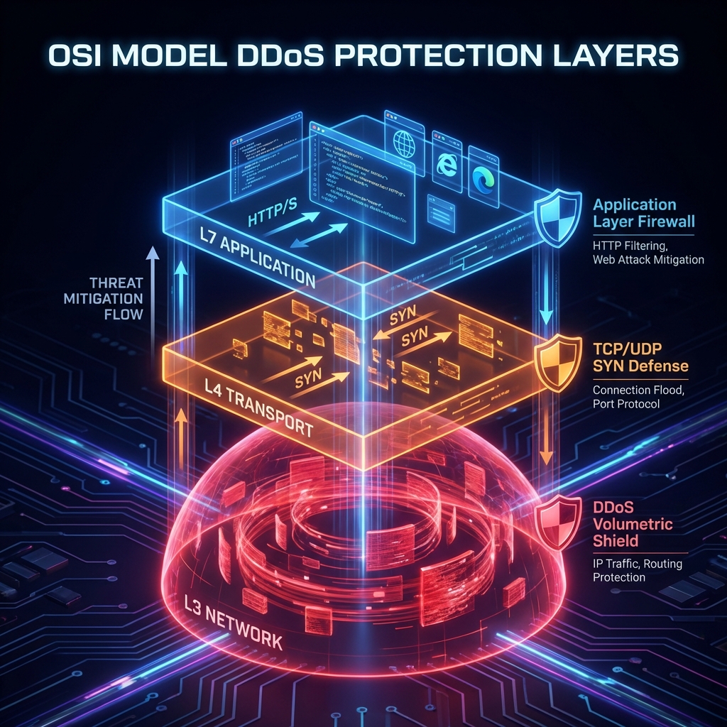 Уровни защиты OSI: L3, L4, L7